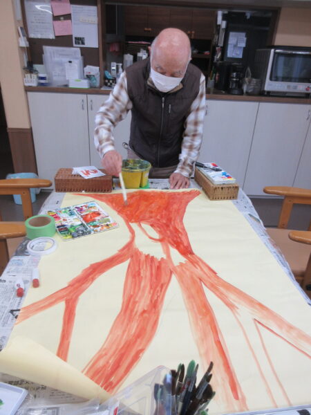 IMG 6075 450x600 - 【レクリエーション】さくらの壁画🌸